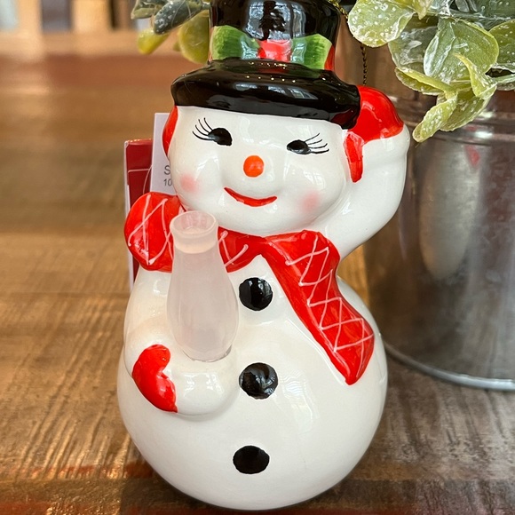New MR. CHRISTMAS Nostalgic CERAMIC Light-Up SNOWMAN ☃️ Figurine/Ornament +TIMER - Picture 5 of 9